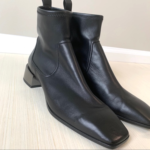 Zara Black Leather Metallic Heeled Boots Size 7 - Picture 8 of 8